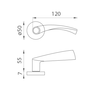 Okov za vrata MP Tornado - R (BS - mat crna)