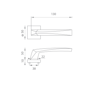 Okov za vrata MP FO - CRYSTAL - HR (BS - Mat crna)