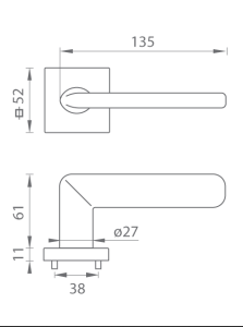 Okov za vrata MP ELIPTICA - HR 4165 5SQ T1 (BS - Mat crna)