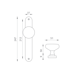 Kugla za vrata na štitniku MP Elegant (NAT - Brass natural)