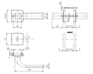 AKCIJA Okov za vrata ROSTEX FONDI/H sa iglama (MAT INOX) - WC