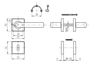 AKCIJA Okov za vrata ROSTEX MARSIA/H (MAT INOX) - PZ