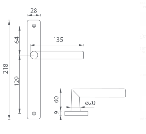 AKCIJA Okov za vrata MP Favorit - USH (BN - Četkani inox) - PZ kugla/kvaka desna, razmak 90 mm