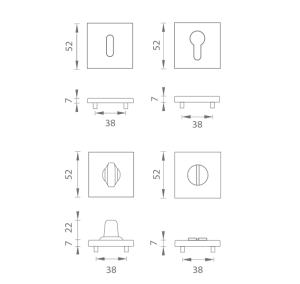 Rozeta za vrata MP - AS - HR 7S (BS - crna mat)