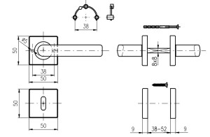 Okov za vrata ROSTEX TREVISO/H (MAT INOX)