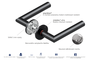 Okov za vrata QOLIBRI Smartbloc skriveni HERO 1106 - R (Crni saten)