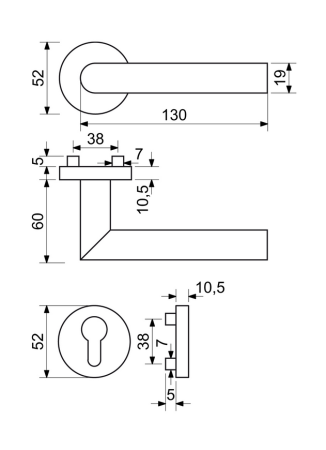 Okov za vrata Richter RK.LP-FORM (CE)