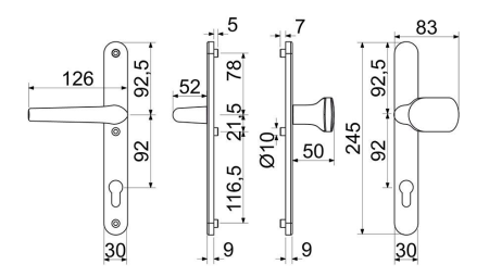 Okov za ulazna vrata RICHTER RHD.005.92 (F9005)