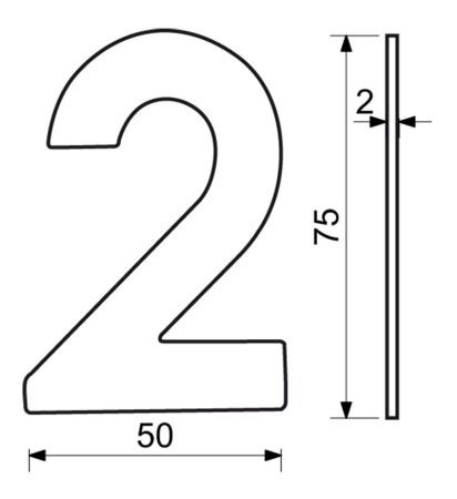 Broj od nehrđajućeg čelika u ravnom &quot;2D&quot; dizajnu RICHTER RN.75L (crni)