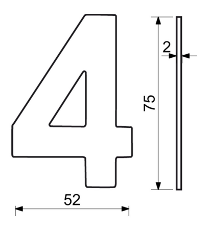 Broj od nehrđajućeg čelika u ravnom &quot;2D&quot; dizajnu RICHTER RN.75L (crni)