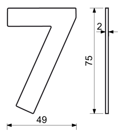 Broj od nehrđajućeg čelika u ravnom &quot;2D&quot; dizajnu RICHTER RN.75L (crni)