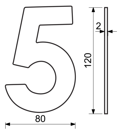Kućni broj RICHTER RN.120L (nehrđajući čelik)