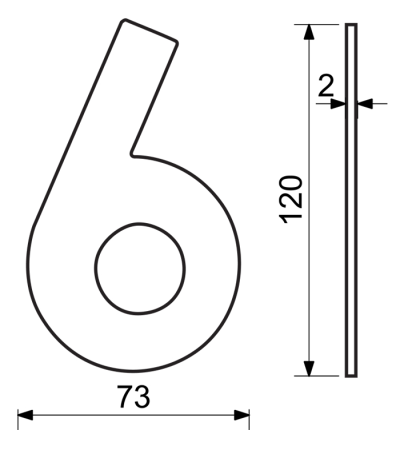 Kućni broj RICHTER RN.120L (nehrđajući čelik)
