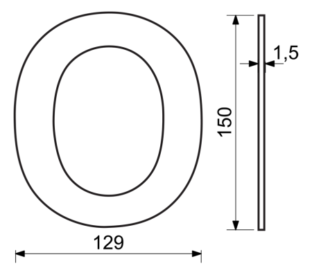 Kućni broj RICHTER RN.150L (nehrđajući čelik)