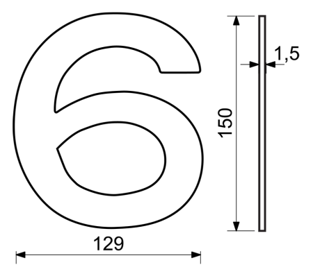 Kućni broj RICHTER RN.150L (nehrđajući čelik)