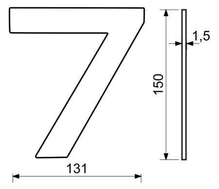 Kućni broj RICHTER RN.150L (nehrđajući čelik)