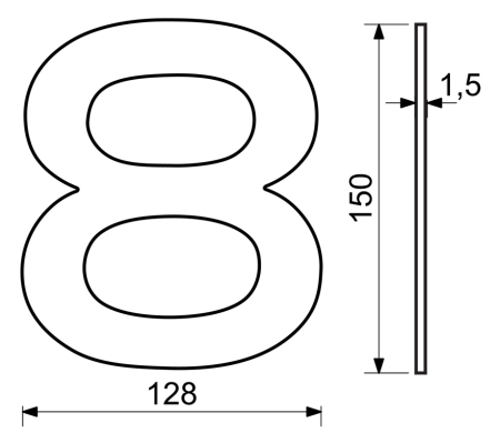 Kućni broj RICHTER RN.150L (nehrđajući čelik)