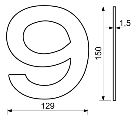 Kućni broj RICHTER RN.150L (nehrđajući čelik)