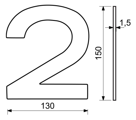 Kućni broj RICHTER RN.150L (nehrđajući čelik)