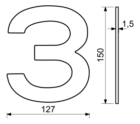Kućni broj RICHTER RN.150L (nehrđajući čelik)