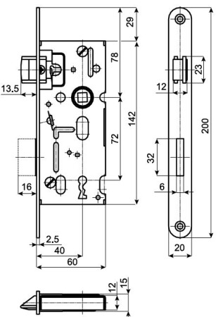 AKCIJA Usadna brava K 103, korak 72 mm/ 60 mm - BB