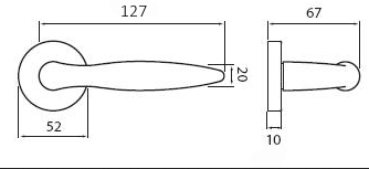 Okov za vrata Twin NICOL P401 (Z - cirkonij)