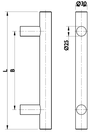 Ručka TWIN BF 118000 - par (Ø 30 mm) - nehrđajući čelik