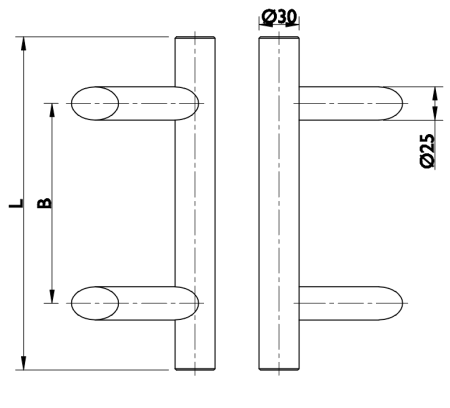 Ručka TWIN BF 118010 (E) - kosa - par