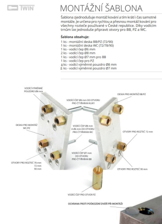 PROFI MONTAŽNA ŠABLONA TWIN 72/78/90 KOMPLET U KUTIČI