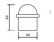 Stoper za vrata TWIN G 1001 (F4 - anodizirani aluminij, brončana boja)