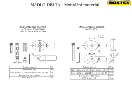 Kvaka za vrata ROSTEX DELTA (crna)