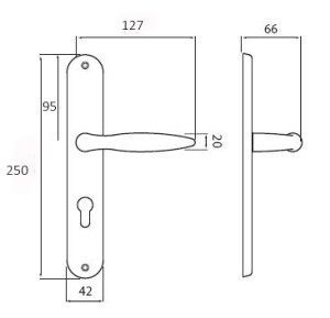 Okov za vrata TWIN NICOL P 400 (CH-SAT)