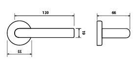 Okov za vrata TWIN LEKO LOFT H 1893R METAL (E EN 1906 klasa 3)