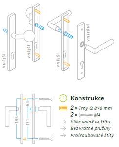 Okov za vrata ACT Cina UŠ (INOX)