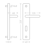 Okov za vrata ACT Dora HR ECO (INOX)