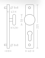 Okov za vrata ACT Dora HR ECO (INOX)