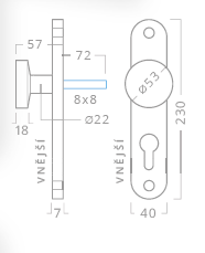 Okov za vrata ACT Dora OV ECO (INOX)