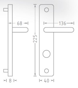 Okov za vrata ACT Heda HR ECO (INOX)