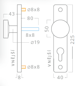 Okov za vrata ACT Ilsa HR ECO (INOX)