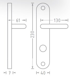 Okov za vrata ACT Lida OV ECO (INOX)