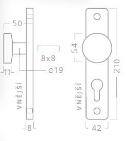 Okov za vrata ACT Lida HR (INOX) - s oprugom