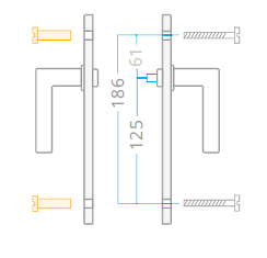 Okov za vrata ACT Lida HR (INOX) - s oprugom