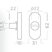 Okov za vrata ACT Lida R OV (INOX)