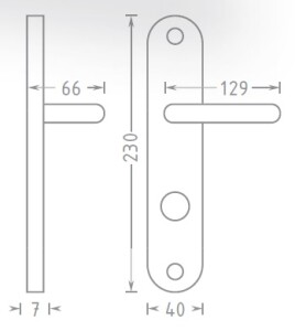 Okov za vrata ACT Luka OV ECO (INOX)