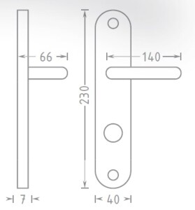 Okov za vrata ACT Pipa OV ECO (INOX)