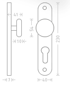 Okov za vrata ACT Pipa OV ECO (INOX)