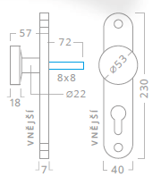 Okov za vrata ACT Pipa OV ECO (INOX)