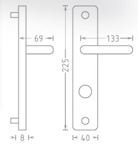 Okov za vrata ACT Tipa HR ECO (INOX)