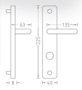 Okov za vrata ACT Una HR ECO (INOX)