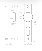 Okov za vrata ACT Una HR ECO (INOX)